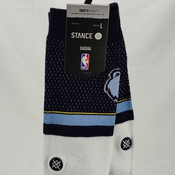 NWT Stance x NBA Memphis GRIZZLIES SHORTCUT 2 Crew Socks Size L 9-13 - Picture 4 of 12